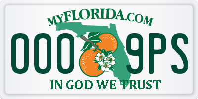 FL license plate 0009PS