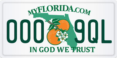 FL license plate 0009QL