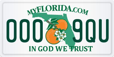 FL license plate 0009QU