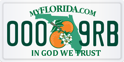 FL license plate 0009RB
