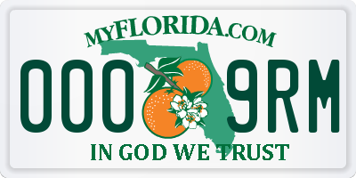 FL license plate 0009RM