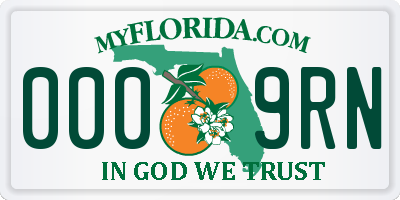 FL license plate 0009RN