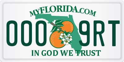 FL license plate 0009RT