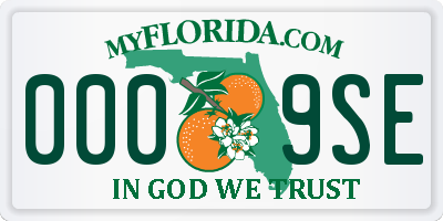 FL license plate 0009SE