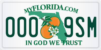 FL license plate 0009SM