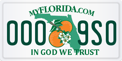 FL license plate 0009SO