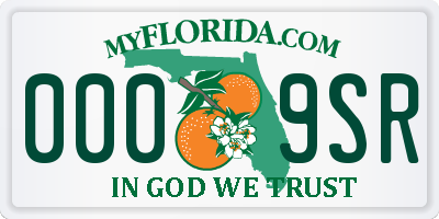 FL license plate 0009SR