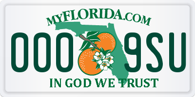 FL license plate 0009SU
