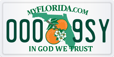 FL license plate 0009SY