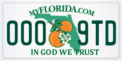 FL license plate 0009TD