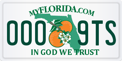 FL license plate 0009TS