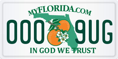 FL license plate 0009UG