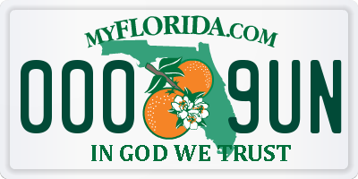 FL license plate 0009UN