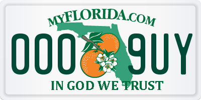 FL license plate 0009UY