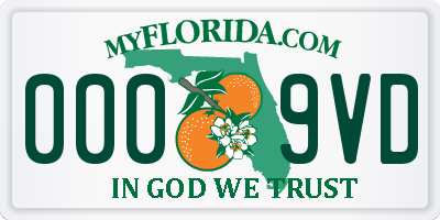 FL license plate 0009VD
