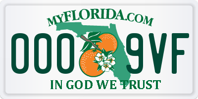 FL license plate 0009VF