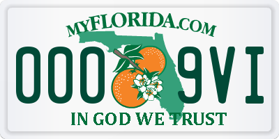 FL license plate 0009VI