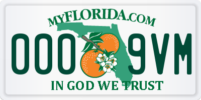 FL license plate 0009VM
