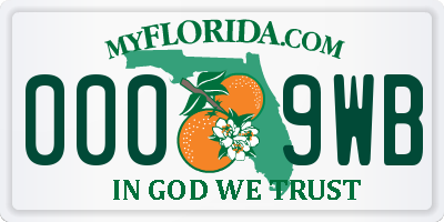 FL license plate 0009WB