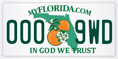 FL license plate 0009WD