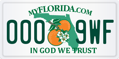 FL license plate 0009WF