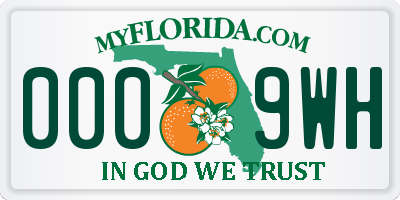 FL license plate 0009WH