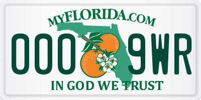 FL license plate 0009WR