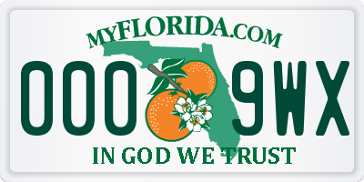 FL license plate 0009WX