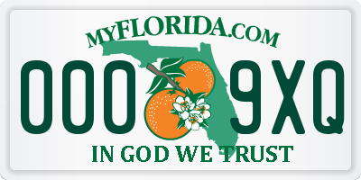 FL license plate 0009XQ