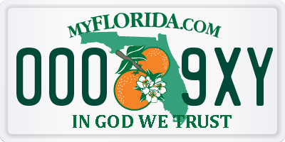 FL license plate 0009XY