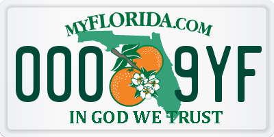 FL license plate 0009YF