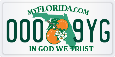 FL license plate 0009YG