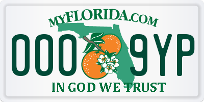 FL license plate 0009YP