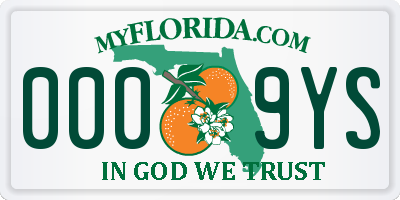 FL license plate 0009YS