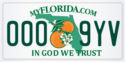 FL license plate 0009YV