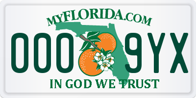 FL license plate 0009YX
