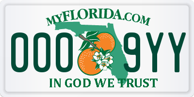 FL license plate 0009YY