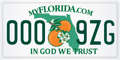 FL license plate 0009ZG