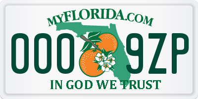 FL license plate 0009ZP