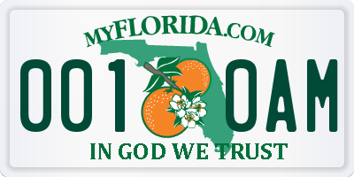 FL license plate 0010AM