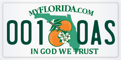 FL license plate 0010AS