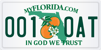 FL license plate 0010AT