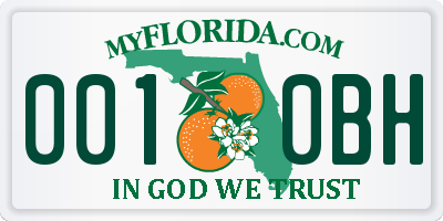 FL license plate 0010BH