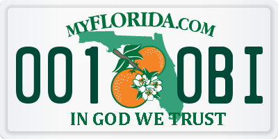 FL license plate 0010BI