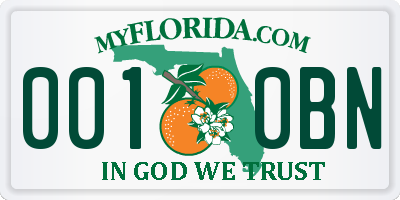 FL license plate 0010BN