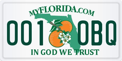 FL license plate 0010BQ