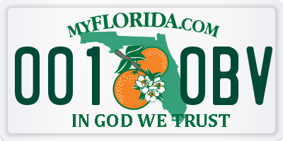 FL license plate 0010BV