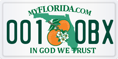 FL license plate 0010BX