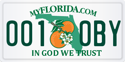 FL license plate 0010BY