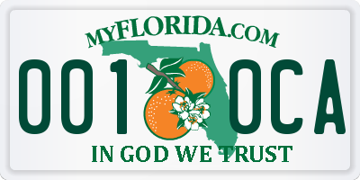 FL license plate 0010CA